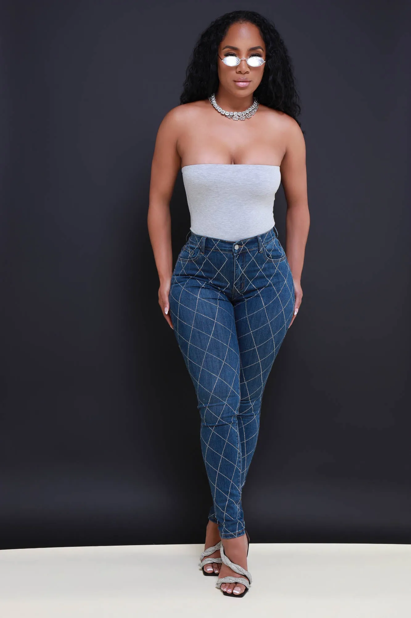 The Right Moves Strapless Bodysuit - Grey sold by Swankaposh product image thumbnail 2