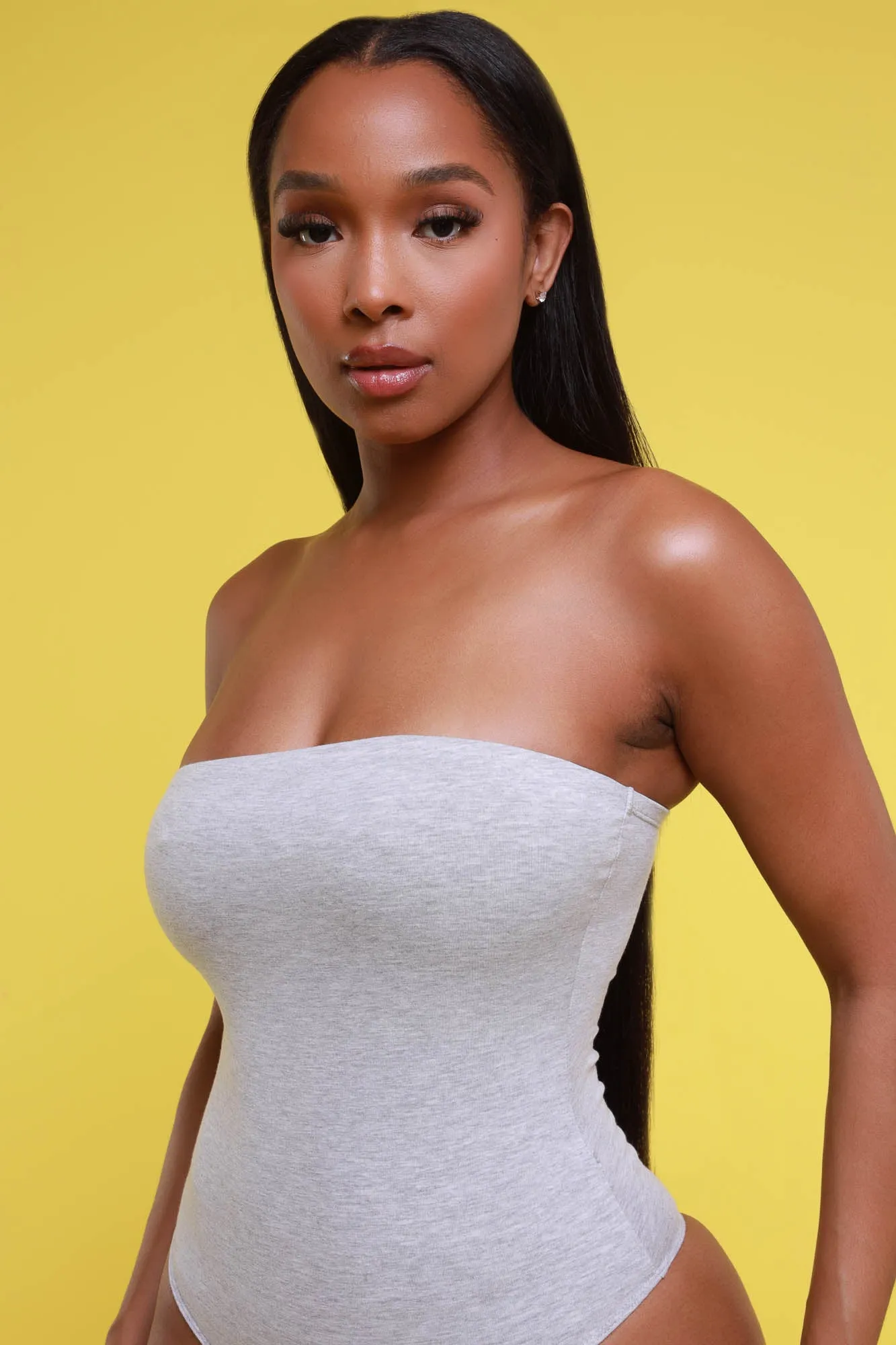 The Right Moves Strapless Bodysuit - Grey sold by Swankaposh
