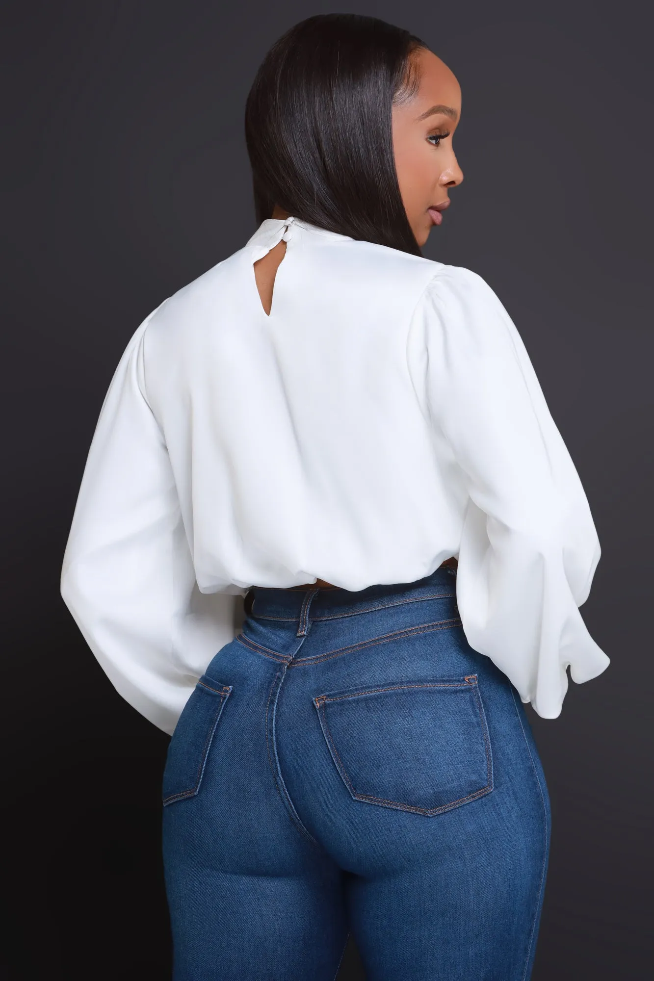 Your Majesty Mock Neck Blouse - Ivory sold by Swankaposh product image thumbnail 3