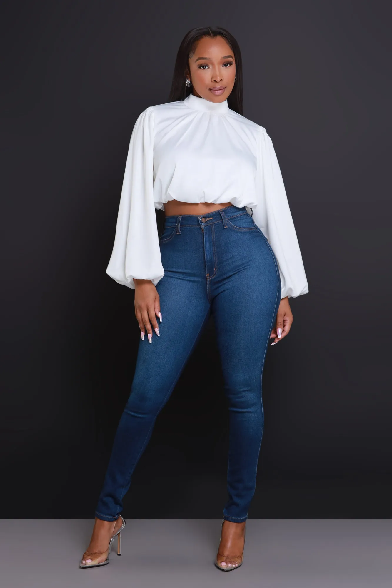Your Majesty Mock Neck Blouse - Ivory sold by Swankaposh product image thumbnail 4