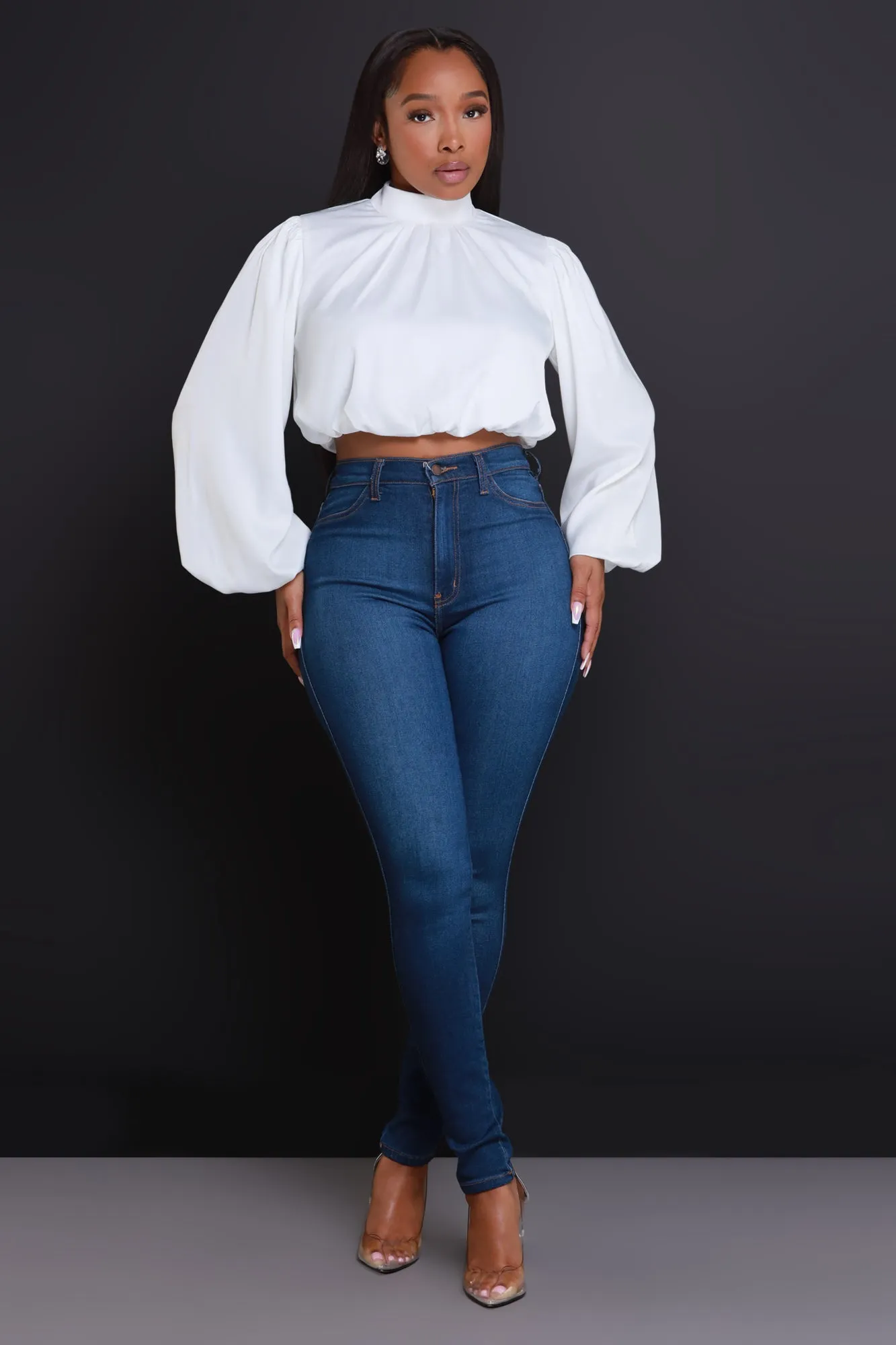 Your Majesty Mock Neck Blouse - Ivory sold by Swankaposh product image thumbnail 2