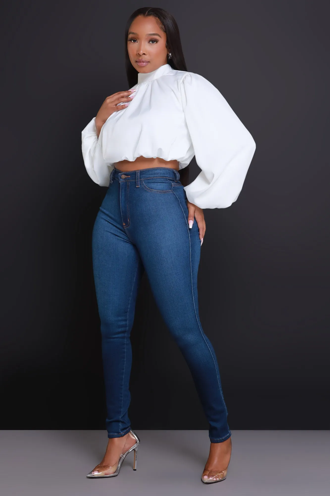 Your Majesty Mock Neck Blouse - Ivory sold by Swankaposh product image thumbnail 5