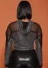 Hotline Rhinestone Embellished Mesh Top - Black sold by Swankaposh