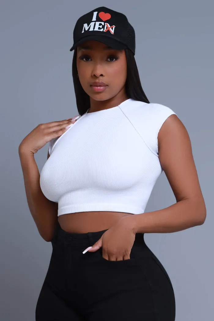 Be For Real Ribbed Crop Top - White sold by Swankaposh