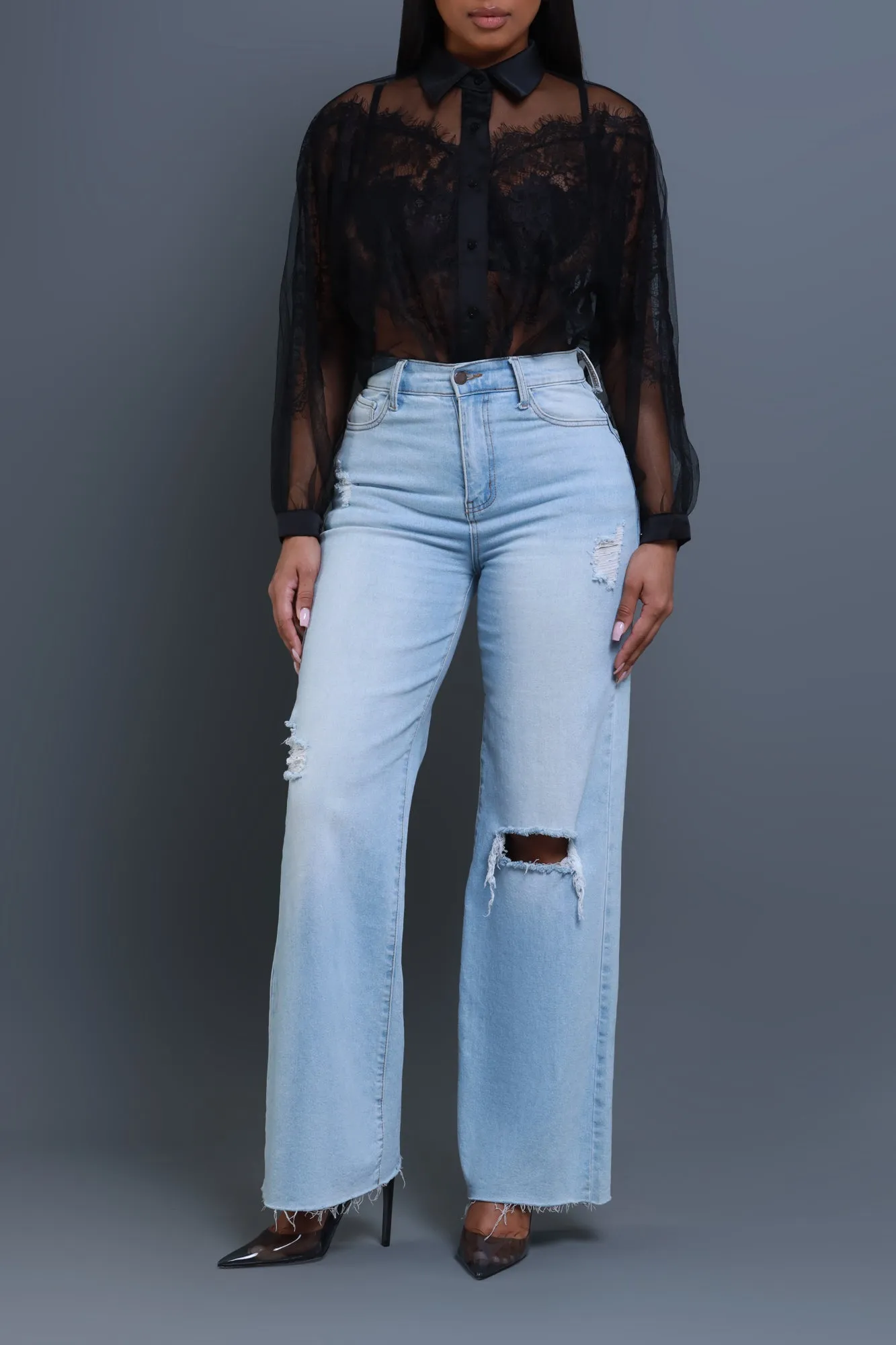 Keep A Secret Sheer Lace Top - Black sold by Swankaposh product image thumbnail 4