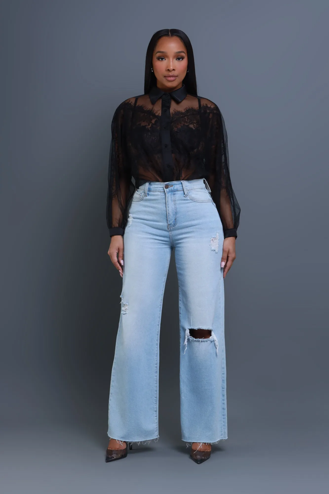 Keep A Secret Sheer Lace Top - Black sold by Swankaposh product image thumbnail 2