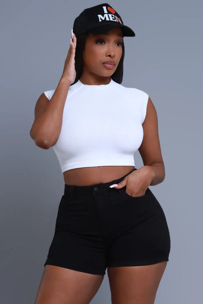 Be For Real Ribbed Crop Top - White sold by Swankaposh product image thumbnail 5