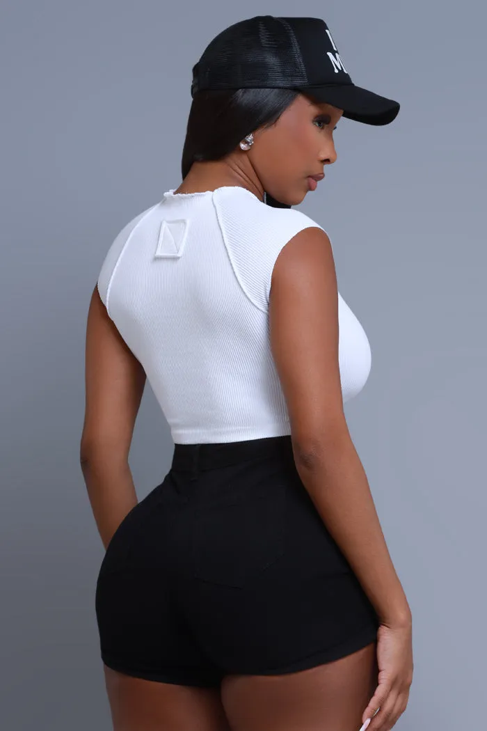 Be For Real Ribbed Crop Top - White sold by Swankaposh product image thumbnail 3