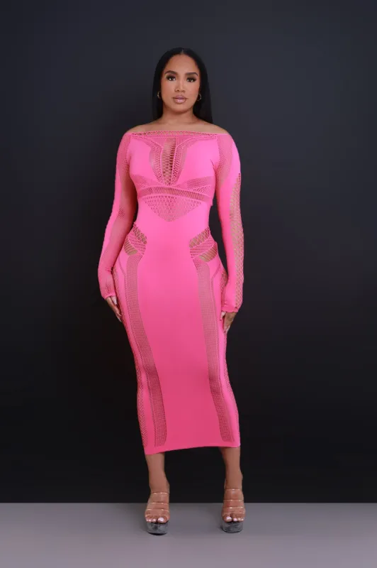 Baby Girl Laser Cut Seamless Maxi Dress - Pink sold by Swankaposh
