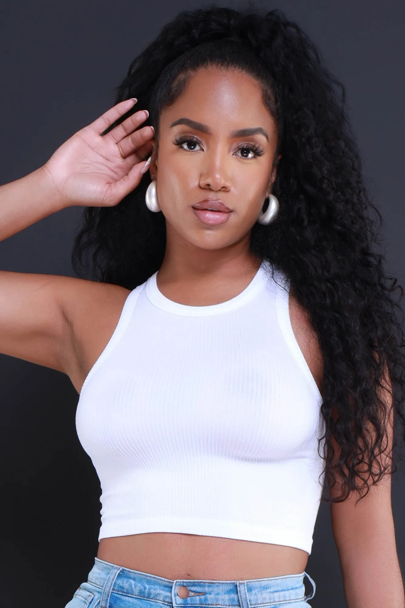 First Position Ribbed Crop Top - White sold by Swankaposh