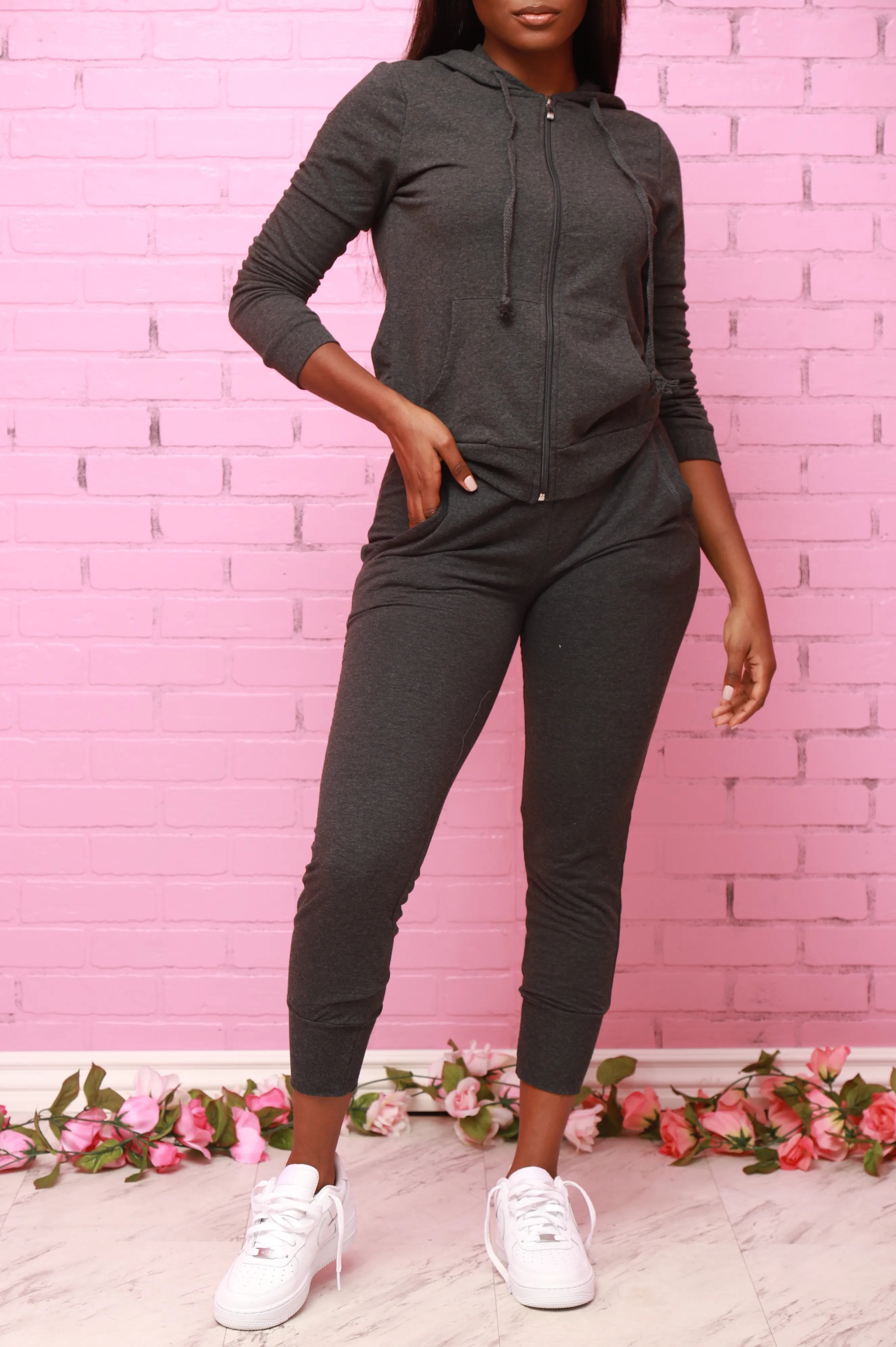 Chill Out Hoodie Jogger Set - Charcoal sold by Swankaposh