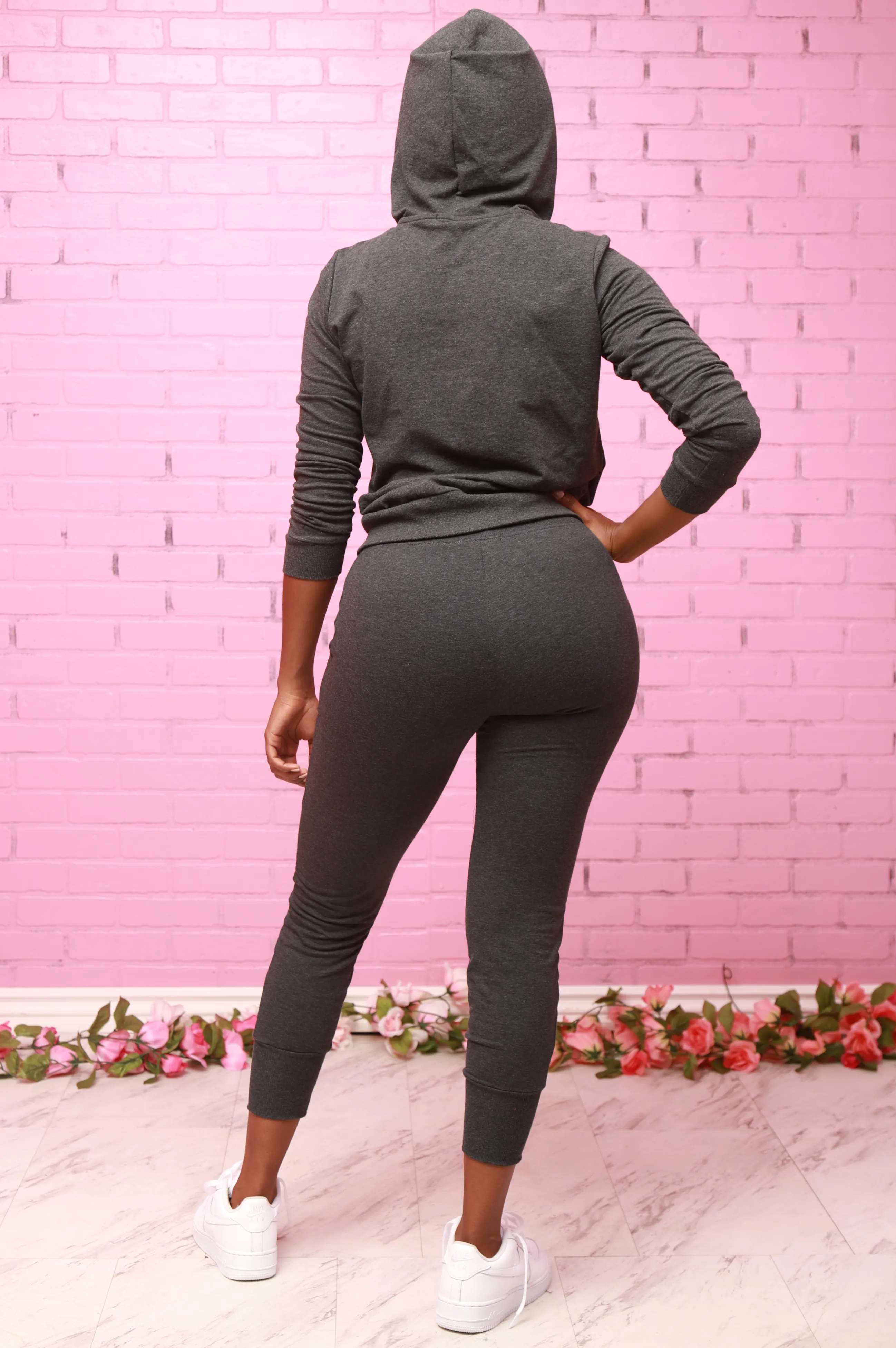 Chill Out Hoodie Jogger Set - Charcoal sold by Swankaposh product image thumbnail 3