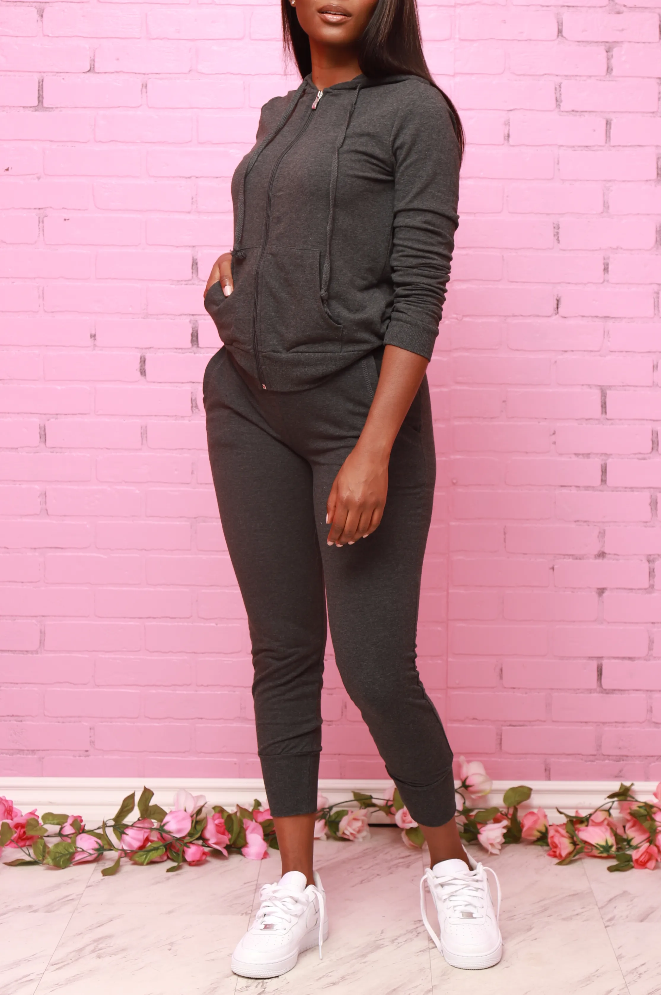 Chill Out Hoodie Jogger Set - Charcoal sold by Swankaposh product image thumbnail 2