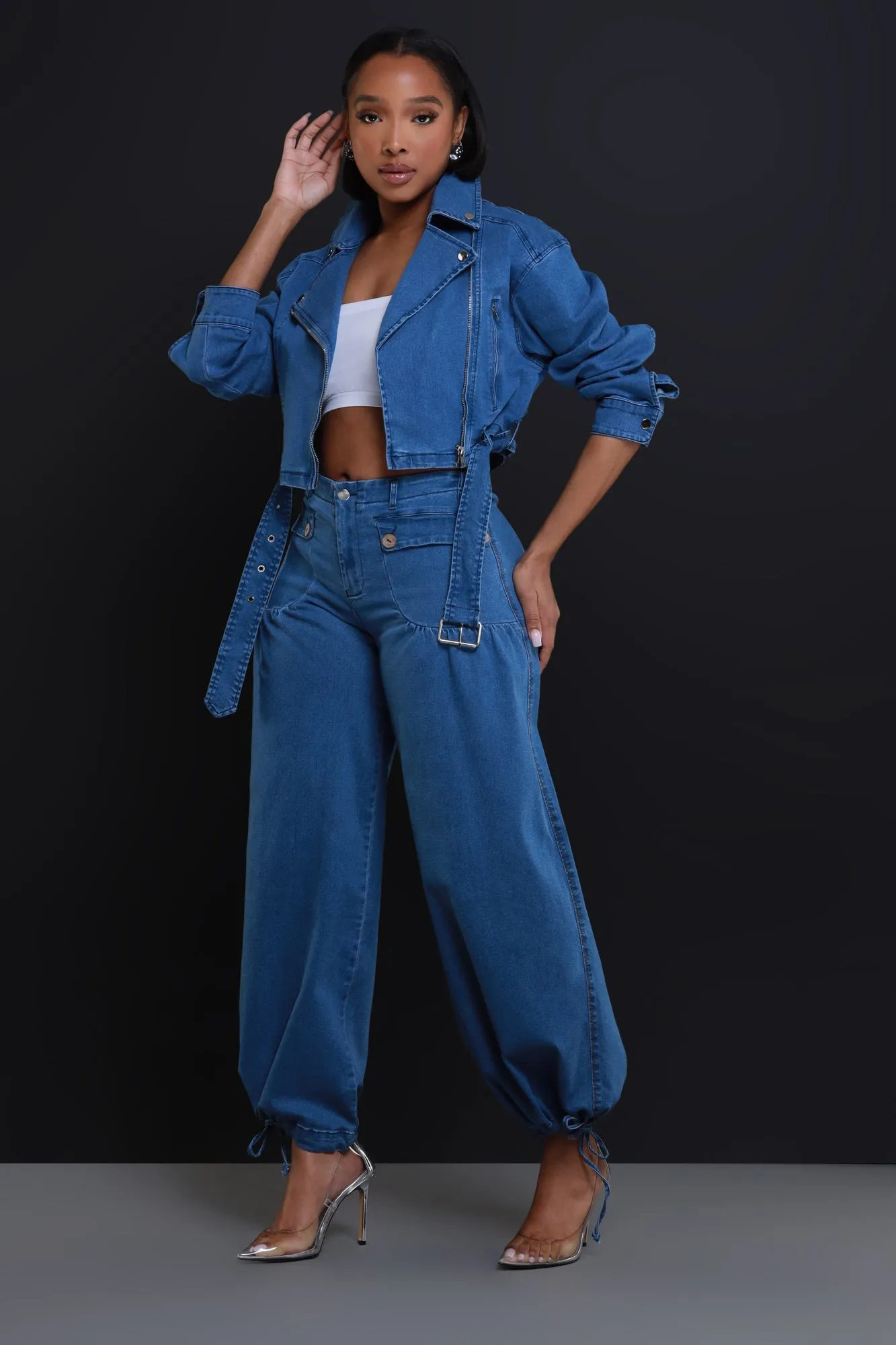 Heartstopper High Rise Wide Leg Jeans - Dark Wash sold by Swankaposh