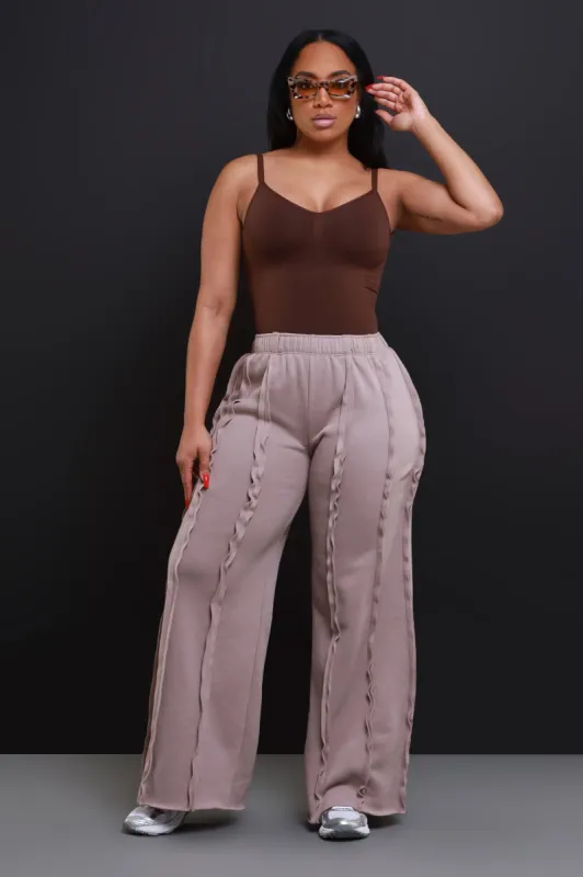 Can't Keep Up Wide Leg Pants - Mocha sold by Swankaposh