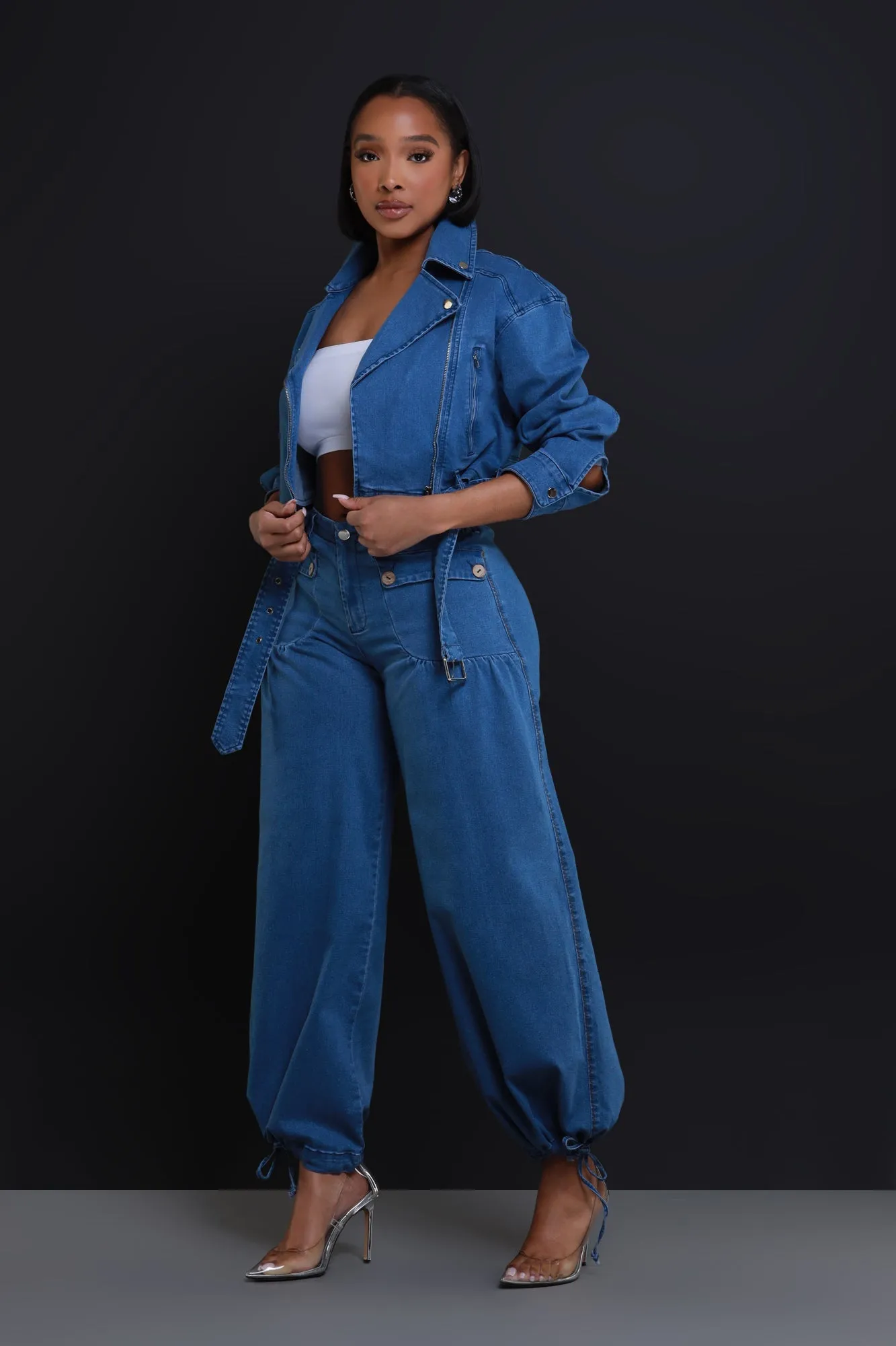 Heartstopper High Rise Wide Leg Jeans - Dark Wash sold by Swankaposh product image thumbnail 4