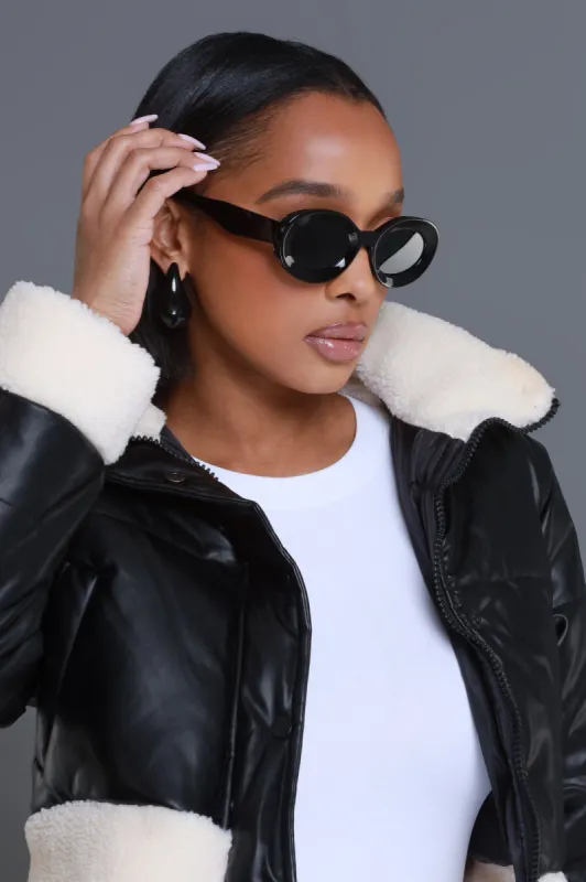 See You Out Retro Rounded Sunglasses - Black sold by Swankaposh
