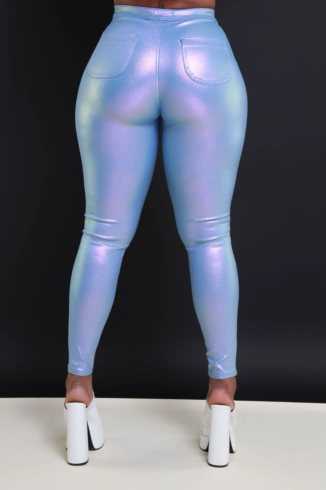 Coming In Hot High Rise Metallic Skinny Pants - Lavender sold by Swankaposh product image thumbnail 2