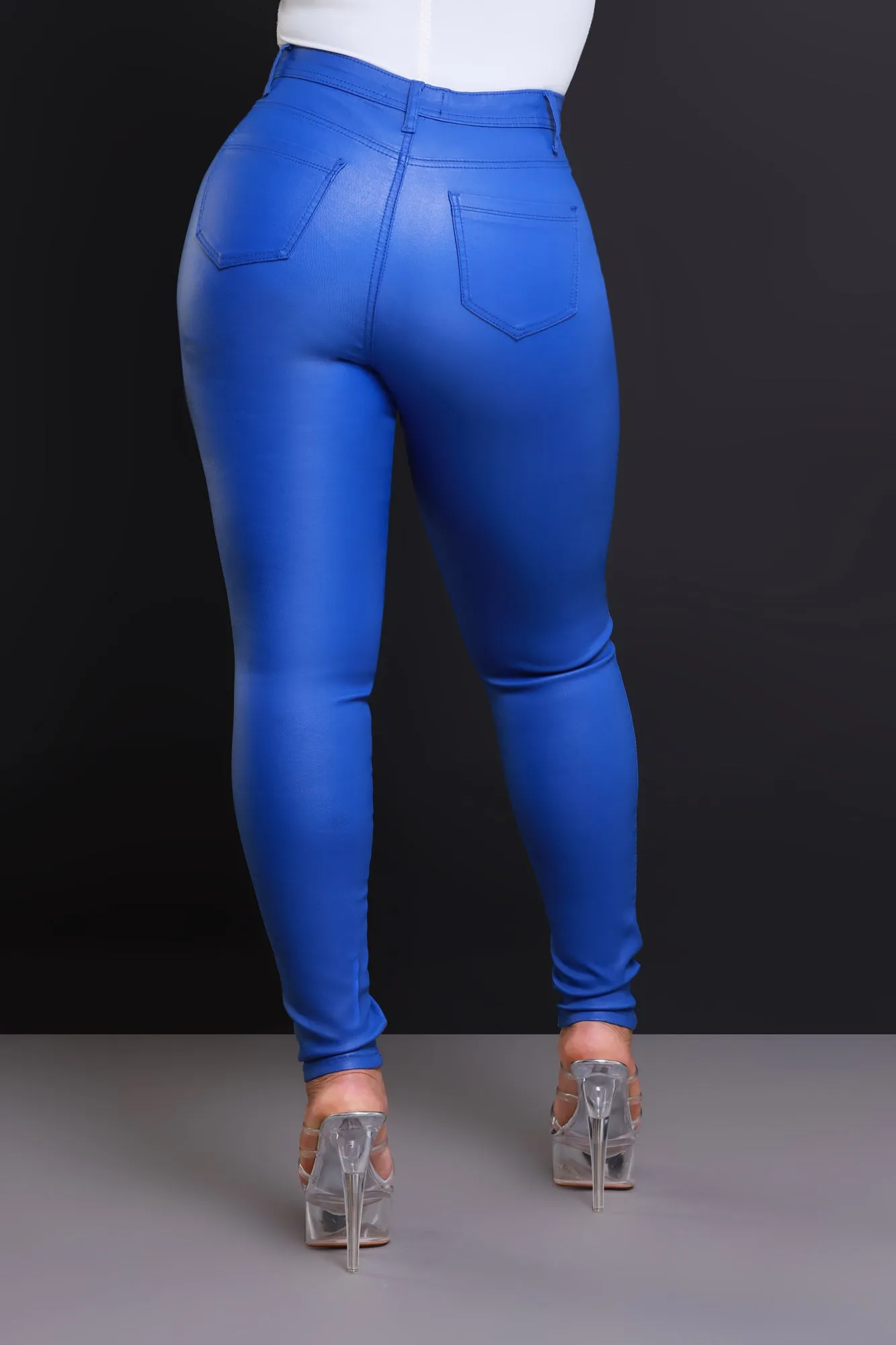 Curve You Faux Leather High Rise Pants - Royal Blue sold by Swankaposh product image thumbnail 2