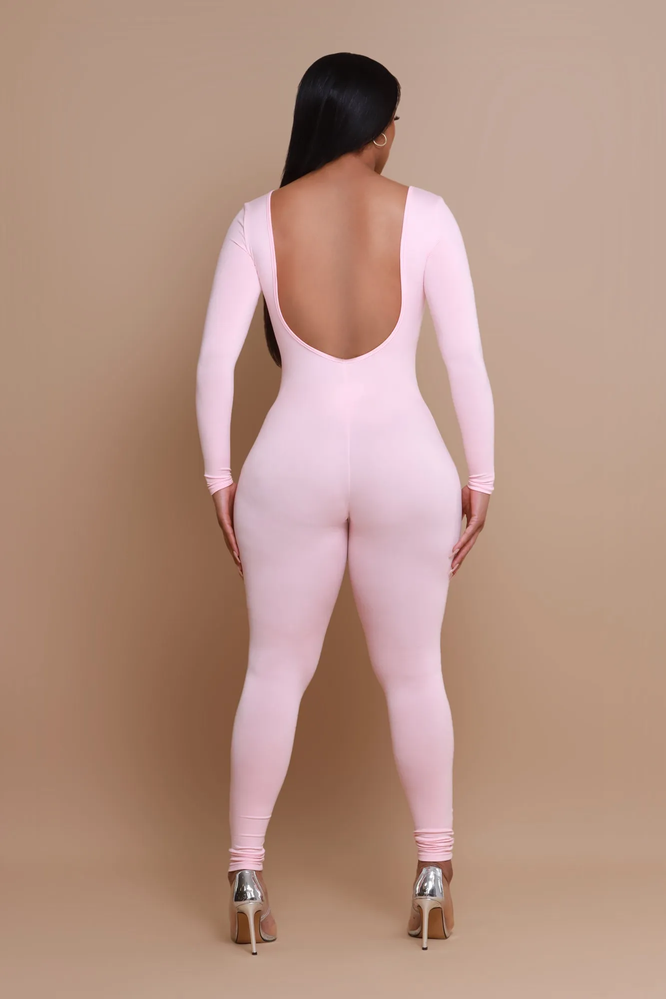 Big Reveal Open Back Jumpsuit - Pink sold by Swankaposh product image thumbnail 4