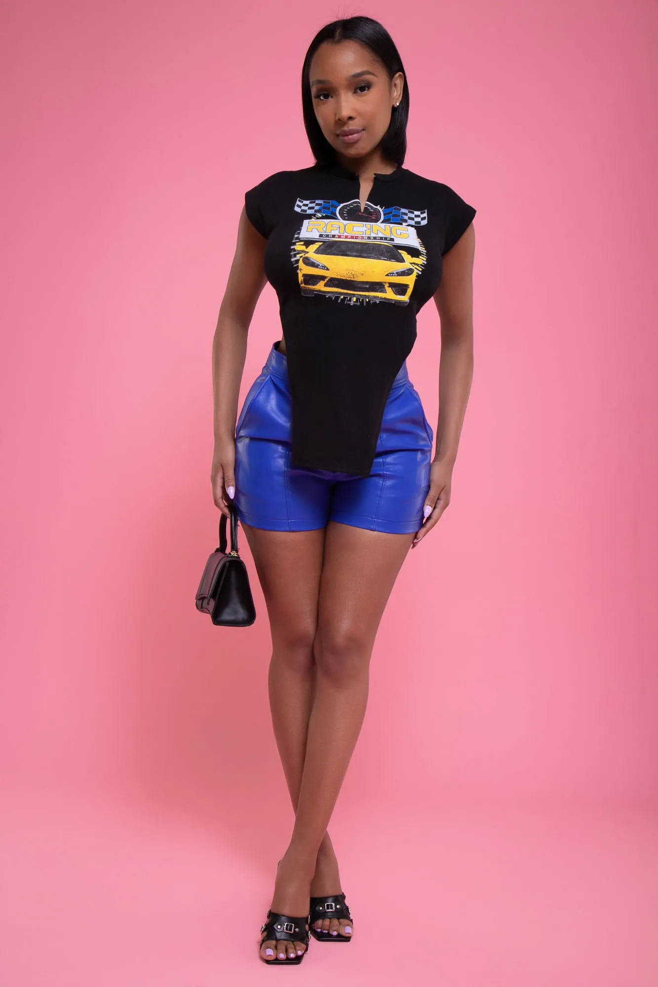 First To Last High Cut Graphic Sleeveless Top - Black sold by Swankaposh product image thumbnail 5