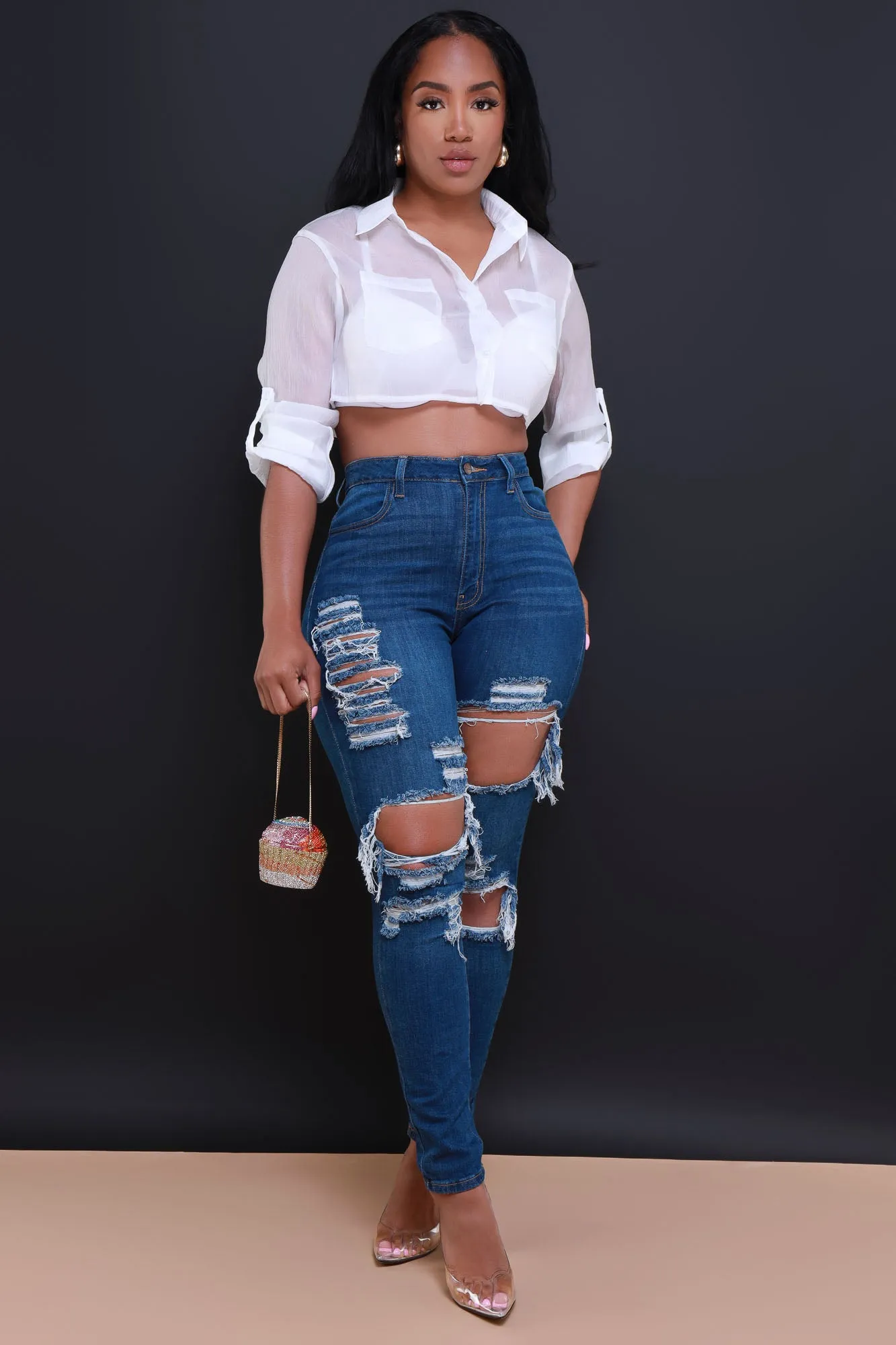 Blank Page Sheer Crop Top - Ivory sold by Swankaposh