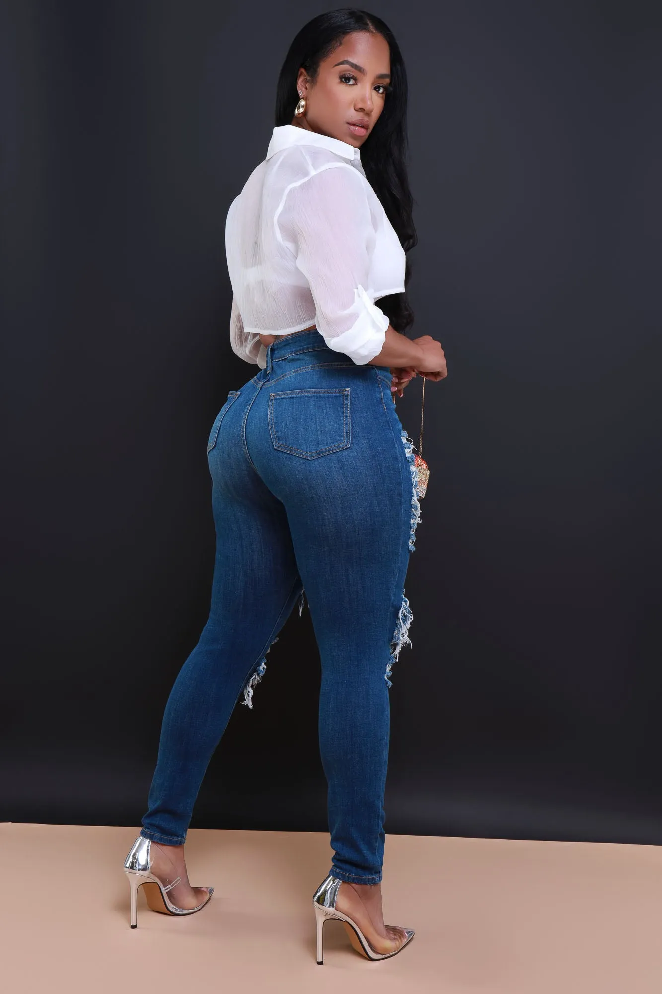 Blank Page Sheer Crop Top - Ivory sold by Swankaposh product image thumbnail 4