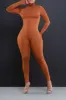 High Class Mock Neck Jumpsuit - Camel sold by Swankaposh