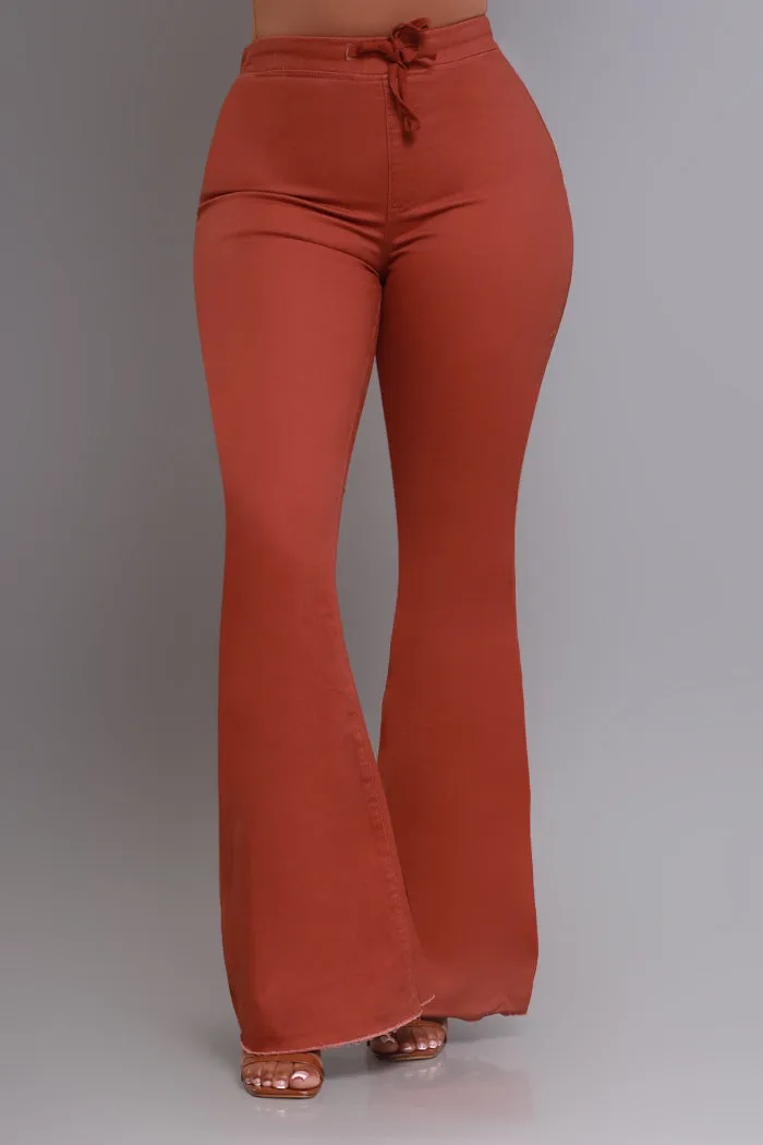 Seek Shelter High Rise Pull-On Flared Pants - Red Wood sold by Swankaposh product image thumbnail 5