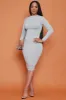 Just Me Double Layered Bodycon Midi Dress - Heather Grey sold by Swankaposh