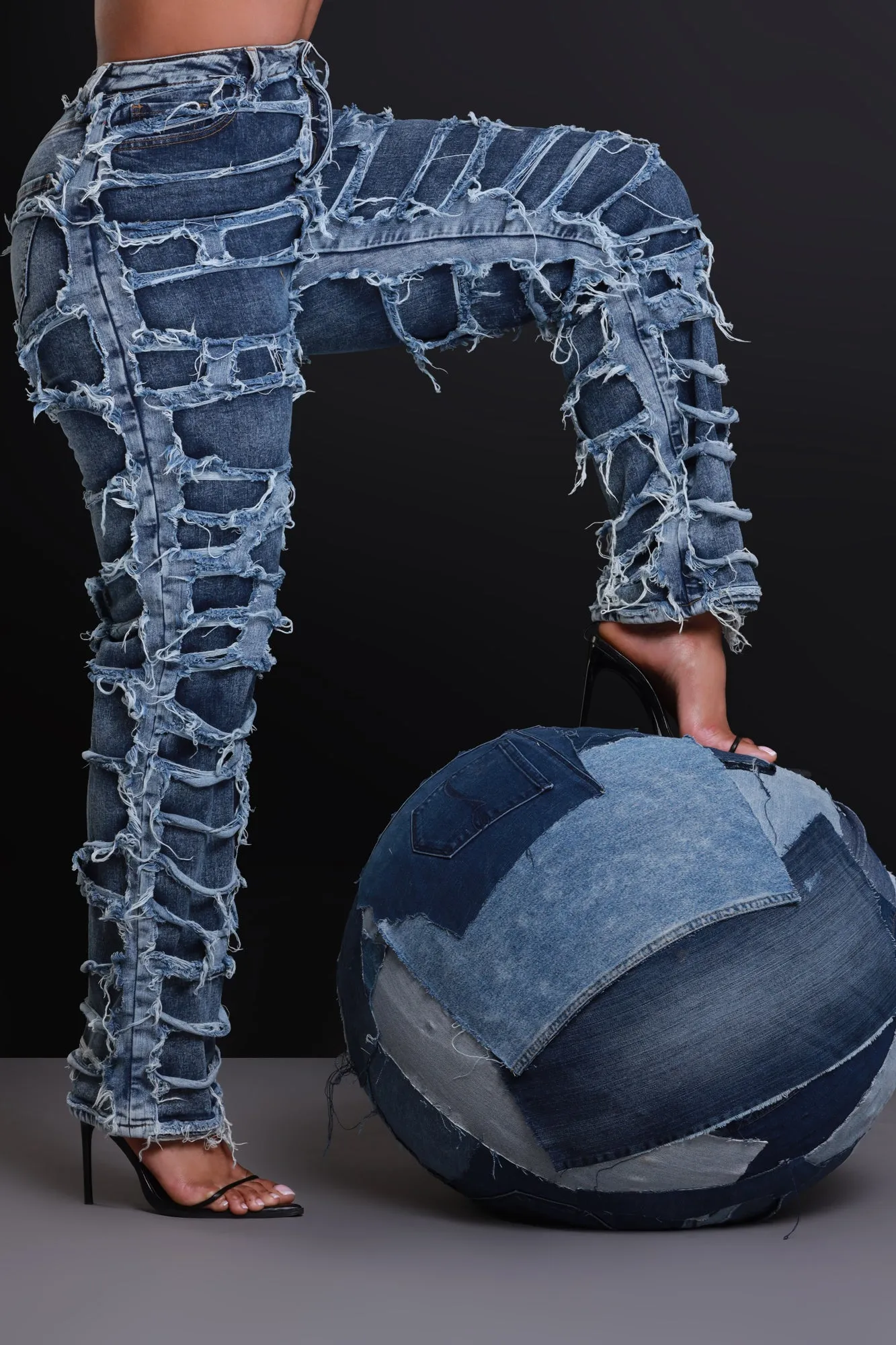 Fight Back High Rise Distressed Jeans - Dark Wash sold by Swankaposh