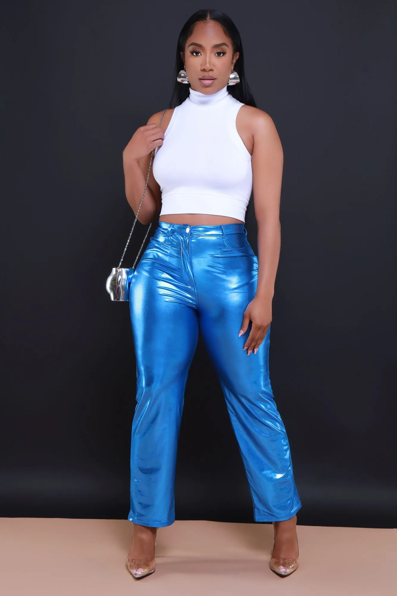 Got Me Good Mock Neck Banded Crop Top - White sold by Swankaposh product image thumbnail 4