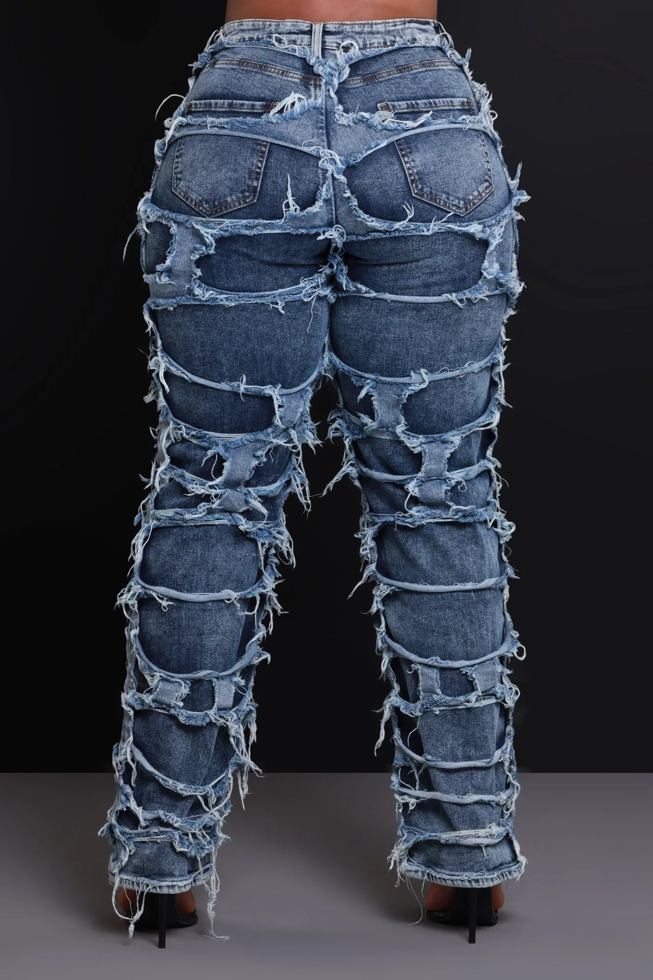Fight Back High Rise Distressed Jeans - Dark Wash sold by Swankaposh product image thumbnail 3