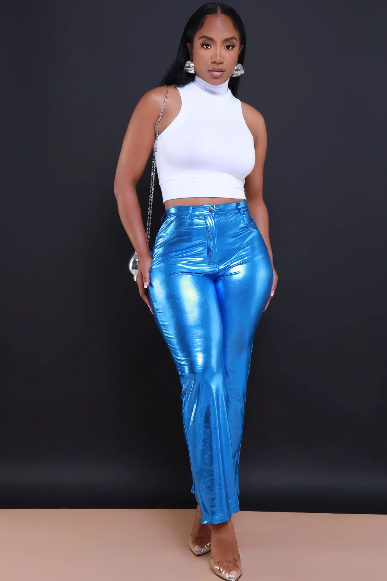 Got Me Good Mock Neck Banded Crop Top - White sold by Swankaposh product image thumbnail 2