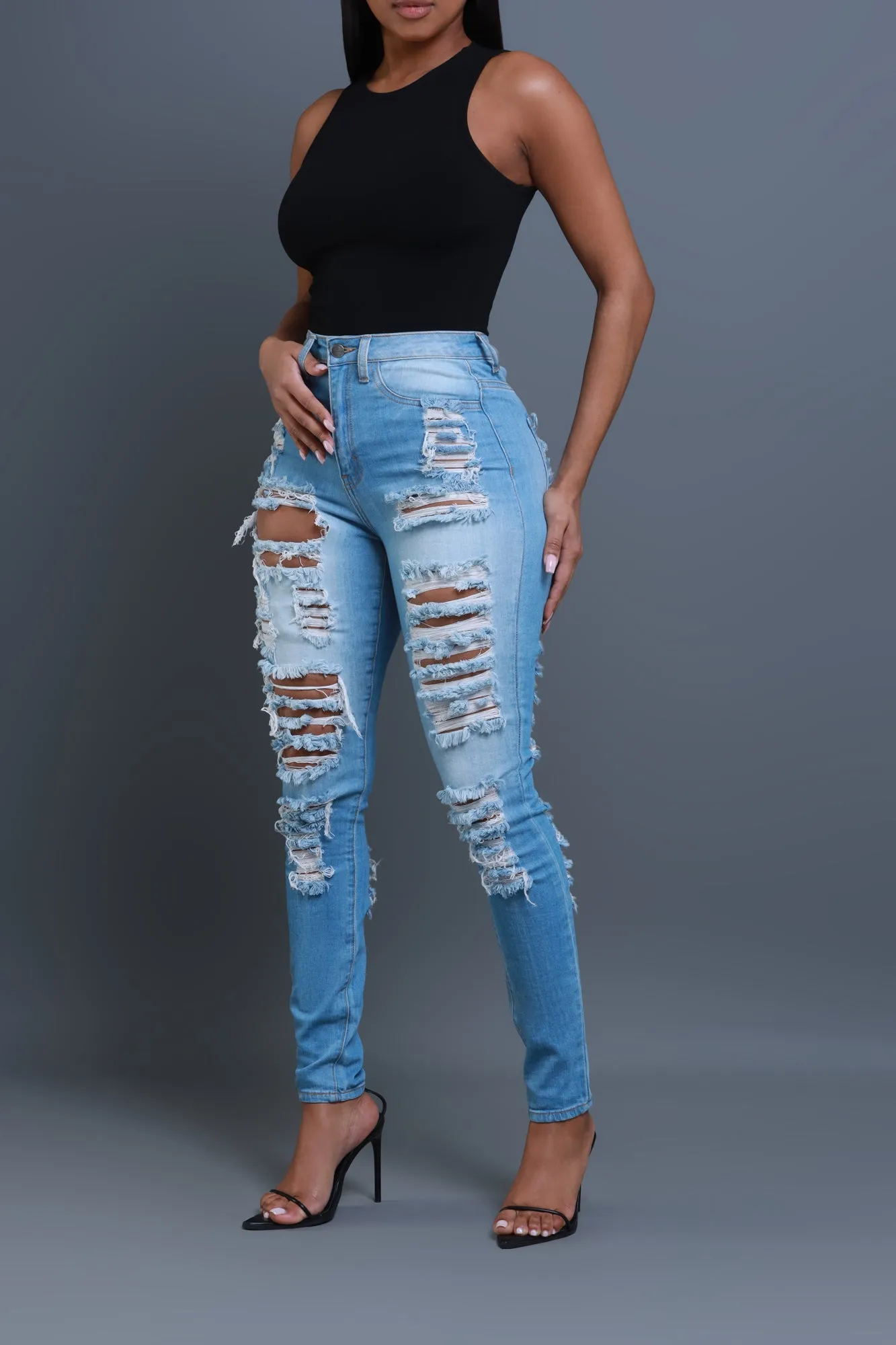 Top Of The Line Cellulite Deleter Sleeveless Ribbed Top - Black sold by Swankaposh product image thumbnail 5