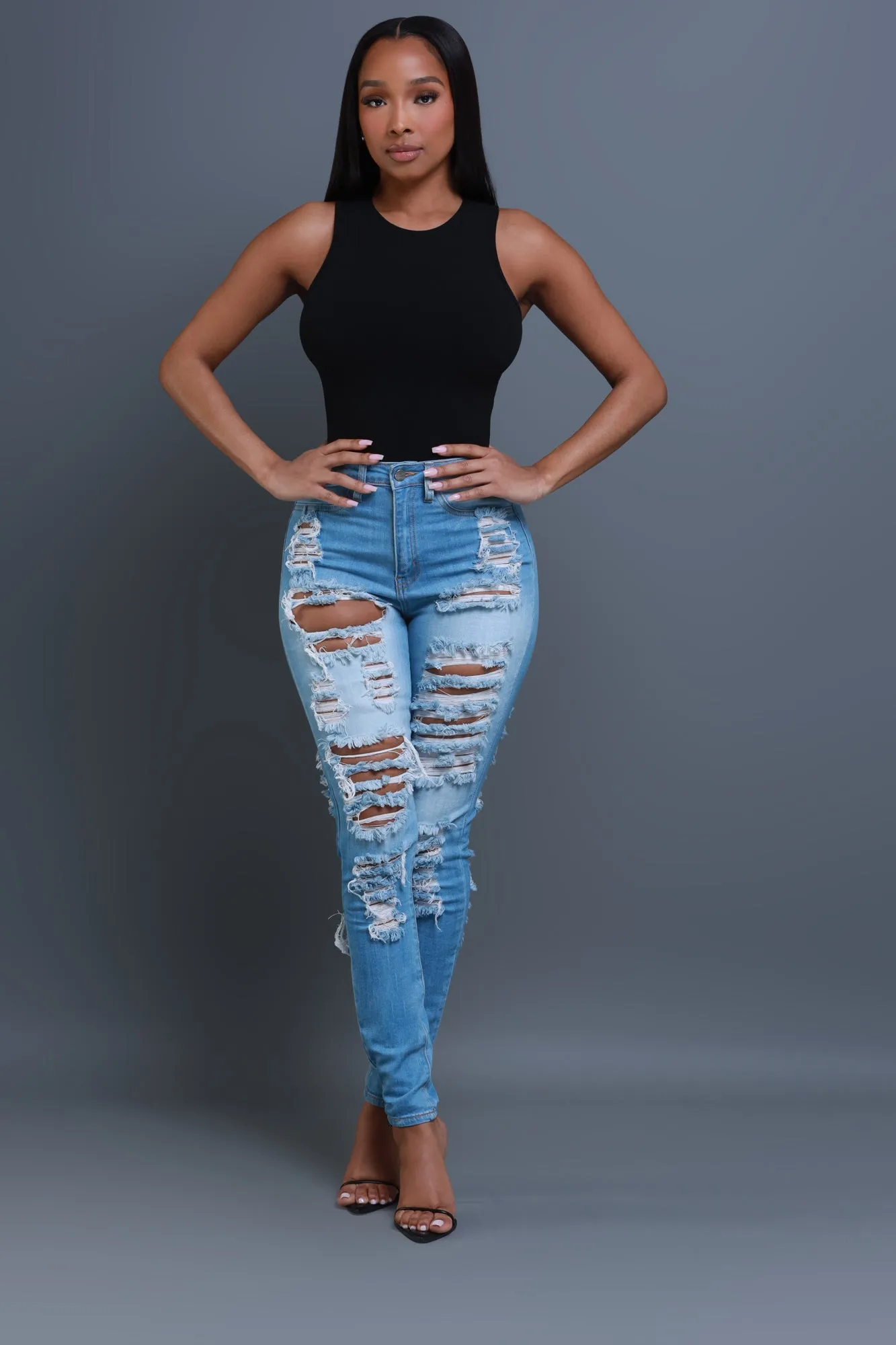 Top Of The Line Cellulite Deleter Sleeveless Ribbed Top - Black sold by Swankaposh product image thumbnail 2