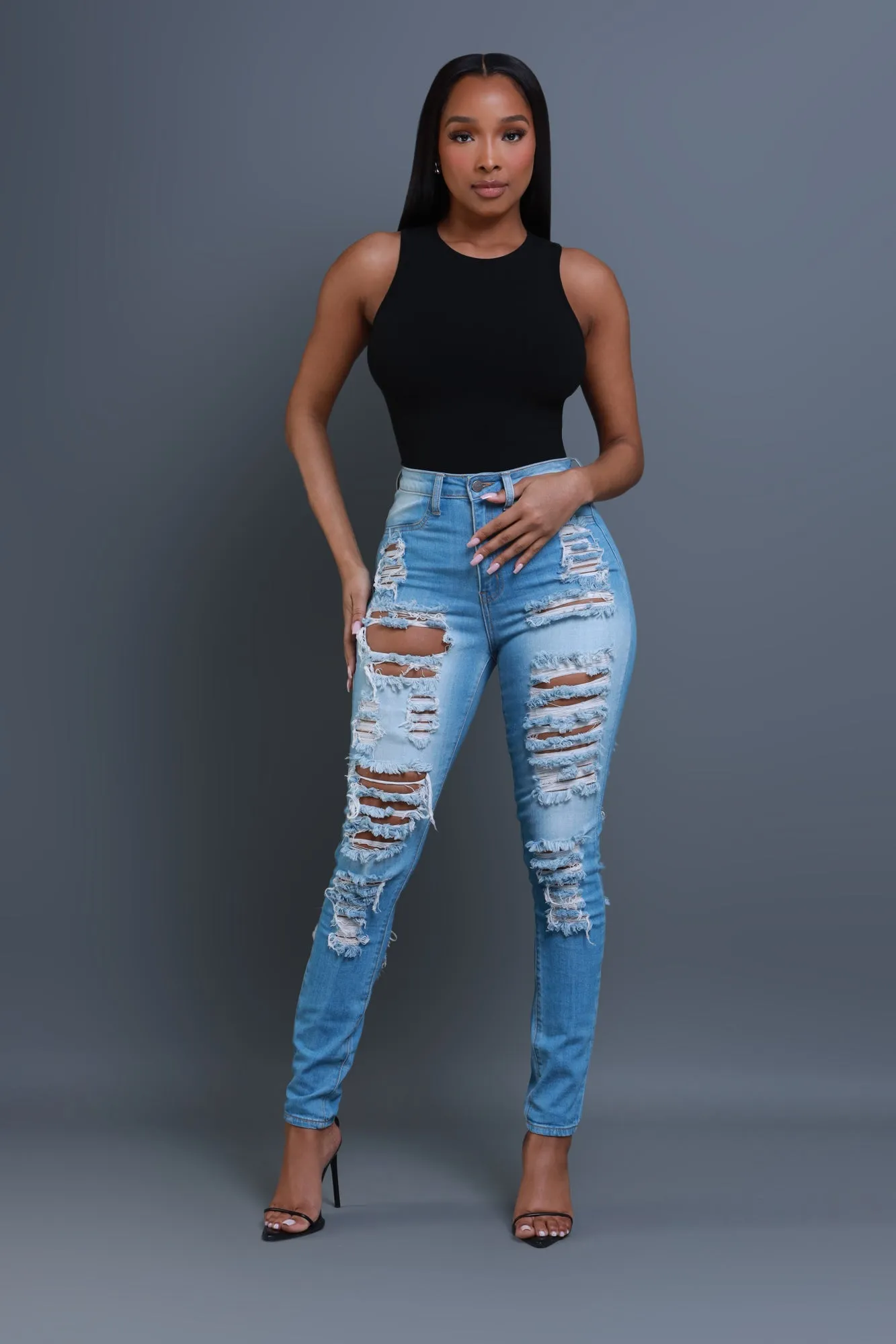 Top Of The Line Cellulite Deleter Sleeveless Ribbed Top - Black sold by Swankaposh product image thumbnail 4