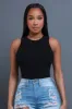 Top Of The Line Cellulite Deleter Sleeveless Ribbed Top - Black sold by Swankaposh