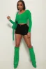 Act Like That Full Zip Crop Top - Green sold by Swankaposh