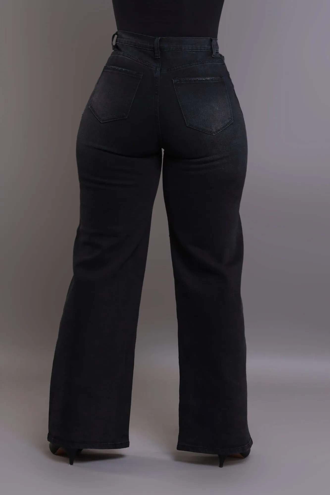 Pipe Down Button Down Wide Leg Jeans - Black sold by Swankaposh product image thumbnail 3