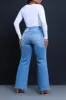 Fast Forward High Waist Distressed Straight Leg Jeans - Medium Wash sold by Swankaposh