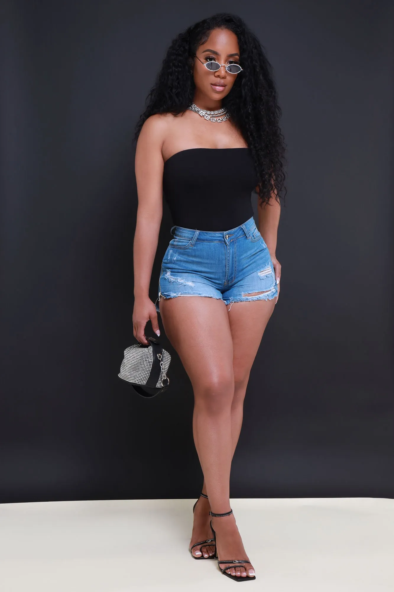 The Right Moves Strapless Bodysuit - Black sold by Swankaposh product image thumbnail 2