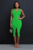 Closure Sleeveless Open Back Midi Dress - Green sold by Swankaposh