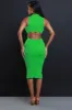 Closure Sleeveless Open Back Midi Dress - Green sold by Swankaposh
