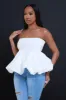 Once Upon A Time Ruffle Crop Top - White sold by Swankaposh