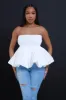 Once Upon A Time Ruffle Crop Top - White sold by Swankaposh
