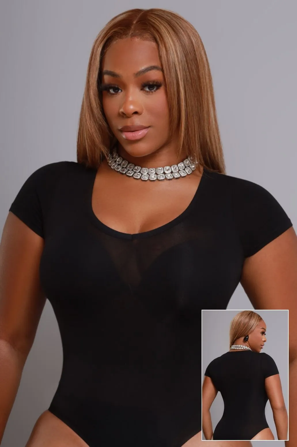 Must Have Basic Bodysuit - Black V-Neck sold by Swankaposh