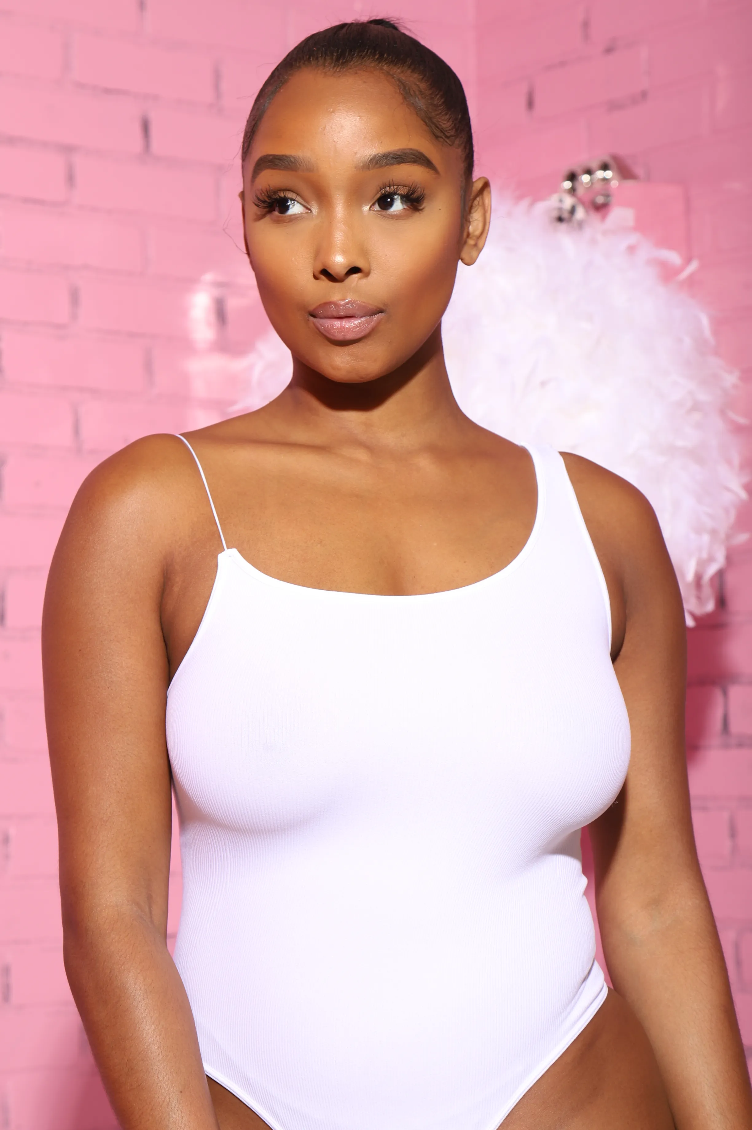 Sake Simple Ribbed Bodysuit - White sold by Swankaposh