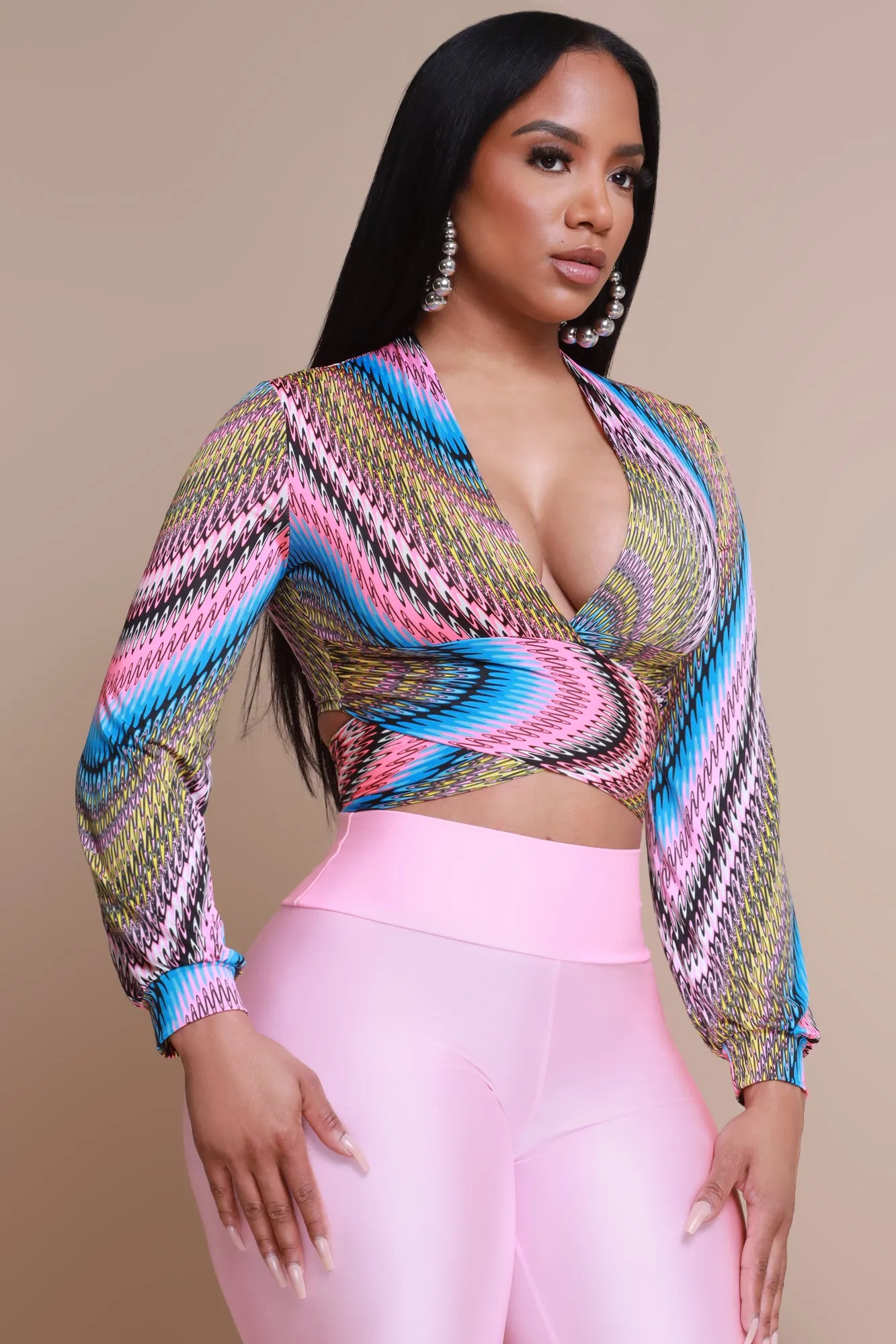 Take Away Printed Tie-Up Crop Top - Multicolor sold by Swankaposh product image thumbnail 2