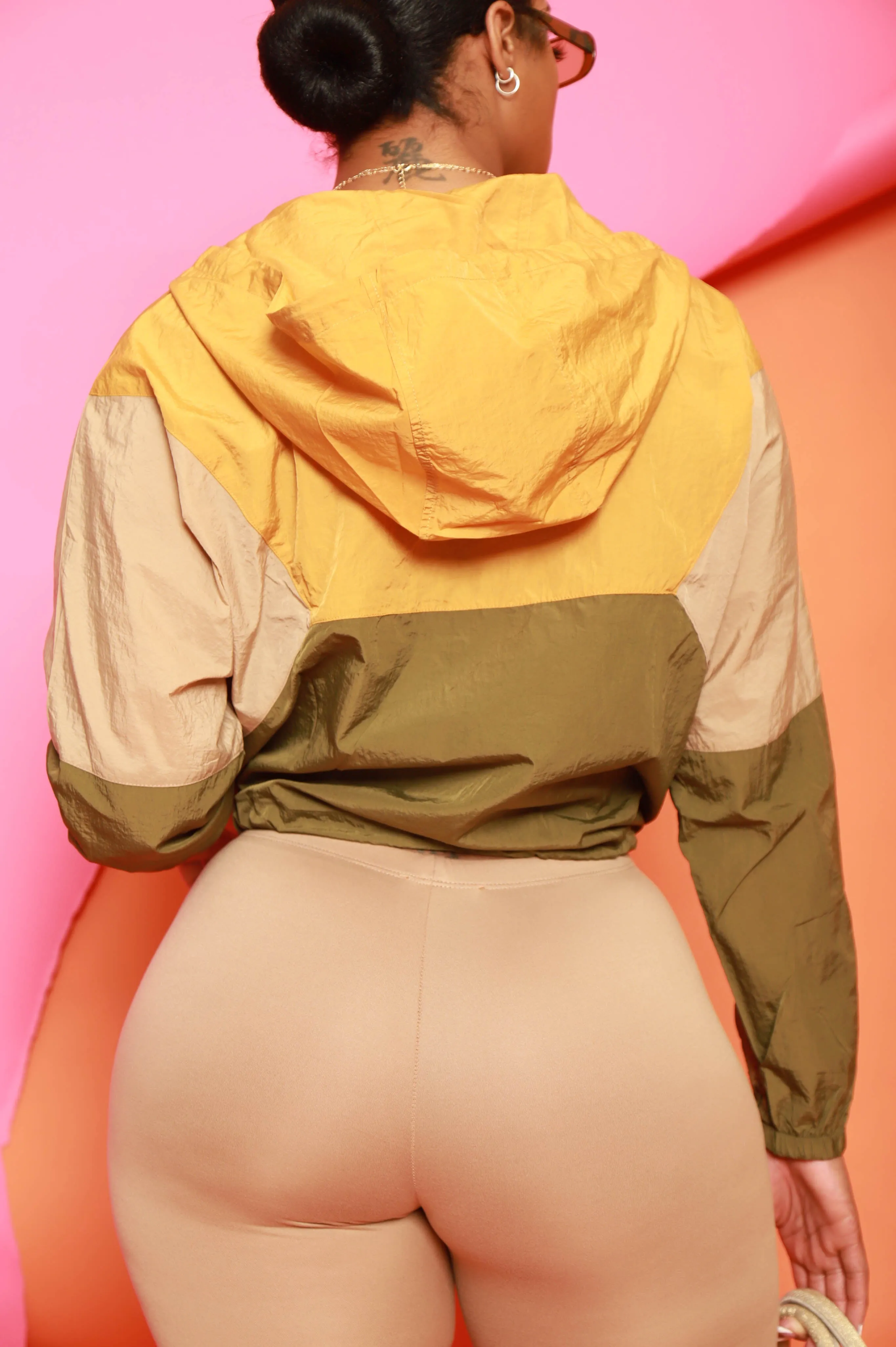 Pull Over Color Block Windbreaker - Olive/Khaki sold by Swankaposh product image thumbnail 3